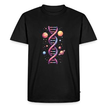 Espace ADN double hélice - T-shirt Premium bio Homme - noir - Devant - Nico (187cm)