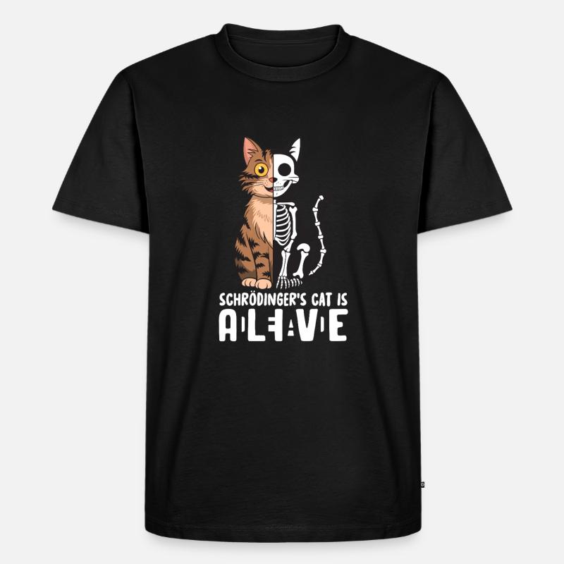 Schrödingers Katze Dead and Alive - Männer Premium Bio T-Shirt - Schwarz
