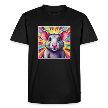 Pop Art Rat - T-shirt Premium bio Homme - noir - Devant - Nico (187cm)