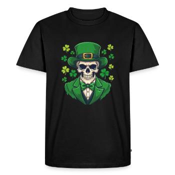 Squelette de la Saint-Patrick en costume - T-shirt Premium bio Homme - noir - Devant - Nico (187cm)