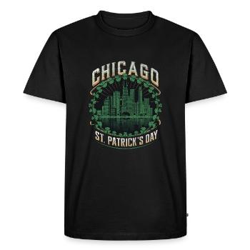 Chicago St Patrick's Day - Men's Premium Organic T-Shirt - black - Front - Nico (187cm)