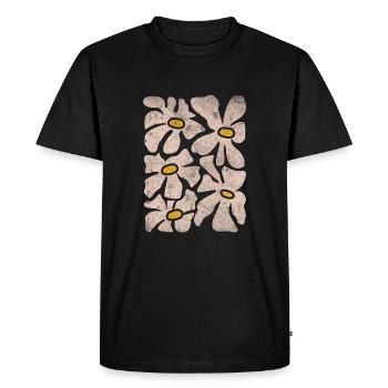 Boho Wildflowers - Men's Premium Organic T-Shirt - black - Front - Nico (187cm)