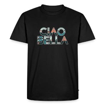 Ciao Bella - Men's Premium Organic T-Shirt - black - Front - Nico (187cm)