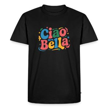 Ciao Bella - Men's Premium Organic T-Shirt - black - Front - Nico (187cm)