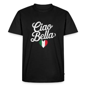 Ciao Bella - Men's Premium Organic T-Shirt - black - Front - Nico (187cm)
