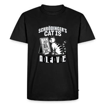 Schrödinger's Cat Dead And Alive - Men's Premium Organic T-Shirt - black - Front - Nico (187cm)