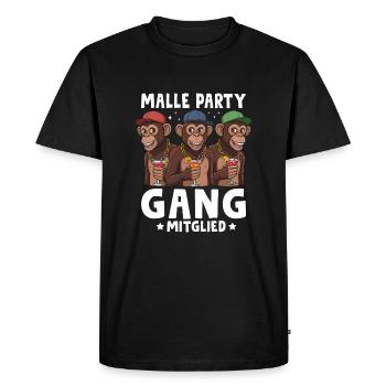 Membre du gang du parti Malle - T-shirt Premium bio Homme - noir - Devant - Nico (187cm)