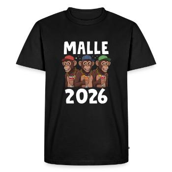 Malle 2026 - T-shirt Premium bio Homme - noir - Devant - Nico (187cm)