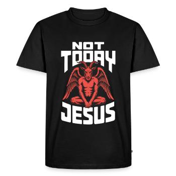 Pas Jésus aujourd’hui ! Sataniste, athée, gothique, esthétique - T-shirt Premium bio Homme - noir - Devant - Nico (187cm)