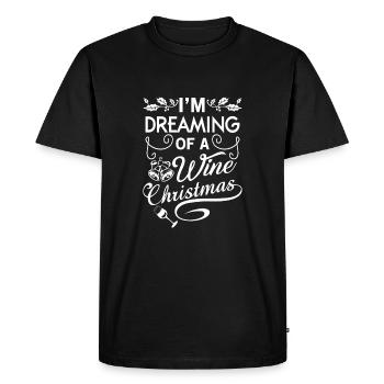 I'm dreaming of a wine Christmas - T-shirt Premium bio Homme - noir - Devant - Nico (187cm)