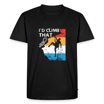 I'd climb that - hiking climbing gift - Men's Premium Organic T-Shirt - black - Front - Nico (187cm)