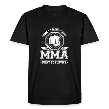 Mixed Martial Arts MMA Fight to survive - T-shirt Premium bio Homme - noir - Devant - Nico (187cm)