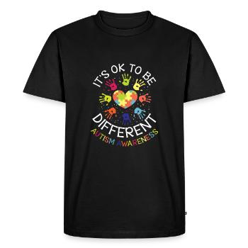 It's ok to be different - Autism Awareness - T-shirt Premium bio Homme - noir - Devant - Nico (187cm)