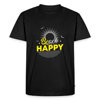 Beach Happy - sun ocean wave lovers - T-shirt Premium bio Homme - noir - Devant - Nico (187cm)