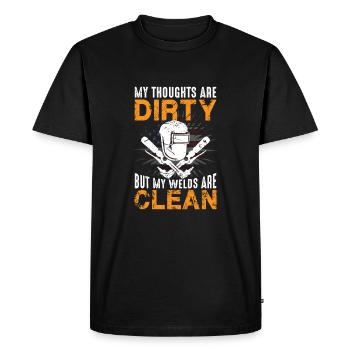 My Thoughts are Dirty but my Welds are Clean - Men's Premium Organic T-Shirt - black - Front - Nico (187cm)