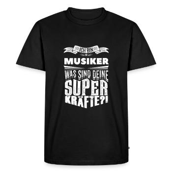 Musiker - Männer Premium Bio T-Shirt - Schwarz - Vorne - Nico (187cm)