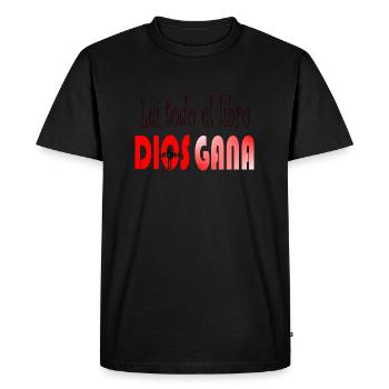 Dios gana - Camiseta prémium ecológica para hombre - negro - delante - Nico (187cm)
