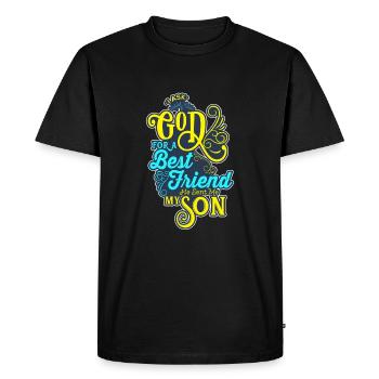 Papa Fils Père Fils Meilleurs amis Idée cadeau - T-shirt Premium bio Homme - noir - Devant - Nico (187cm)