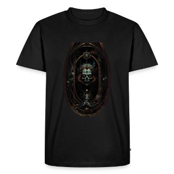 Crâne sombre d’Halloween - T-shirt Premium bio Homme - noir - Devant - Nico (187cm)