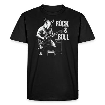 Design animalier rock and roll - T-shirt Premium bio Homme - noir - Devant - Nico (187cm)