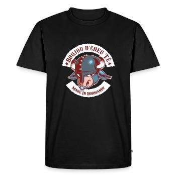 Boujou d'cheu Té - T-shirt Premium bio Homme - noir - Devant - Nico (187cm)