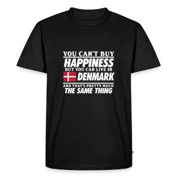 Glücklich in Dänemark Heimat Stolz Geschenk - Männer Premium Bio T-Shirt - Schwarz - Vorne - Nico (187cm)
