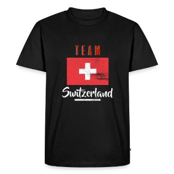 T-shirt de l’équipe de Suisse Gift Mountains Accueil - T-shirt Premium bio Homme - noir - Devant - Nico (187cm)