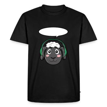 Mouton avec écouteurs - T-shirt Premium bio Homme - noir - Devant - Nico (187cm)