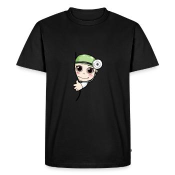 Bébé Médecin Grossesse Enceinte - T-shirt Premium bio Homme - noir - Devant - Nico (187cm)