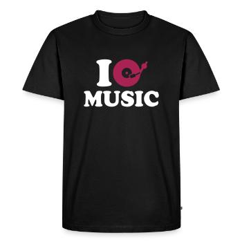 J'aime la musique - T-shirt Premium bio Homme - noir - Devant - Nico (187cm)