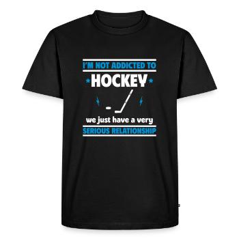 I'm not addicted to hockey - Men's Premium Organic T-Shirt - black - Front - Nico (187cm)