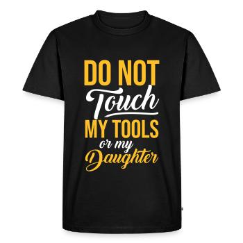 MES OUTILS FILLE - Cadeaux Chemises de citation de père - T-shirt Premium bio Homme - noir - Devant - Nico (187cm)