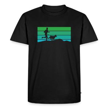 Canicross cross-country running with dog dog sports - Men's Premium Organic T-Shirt - black - Front - Nico (187cm)