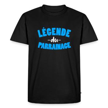 Légende du parrainage humour parrain baptème - T-shirt Premium bio Homme - noir - Devant - Nico (187cm)