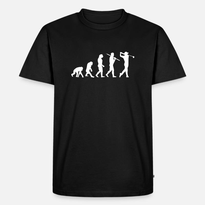 Golf Evolution Geschenk - Männer Premium Bio T-Shirt - Schwarz