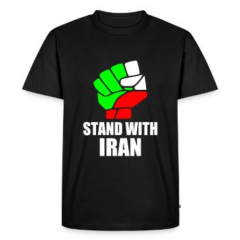 Stand with iran - Men's Premium Organic T-Shirt - black - Front - Nico (187cm)