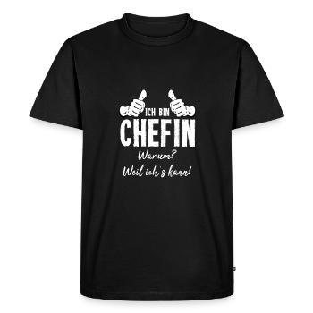 Chefin - Männer Premium Bio T-Shirt - Schwarz - Vorne - Nico (187cm)