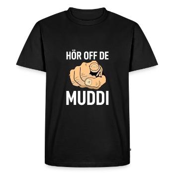Hör off de Muddi - Männer Premium Bio T-Shirt - Schwarz - Vorne - Nico (187cm)