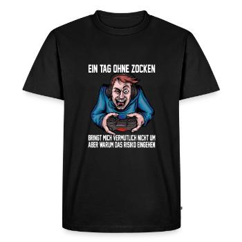 Zocker - Männer Premium Bio T-Shirt - Schwarz - Vorne - Nico (187cm)