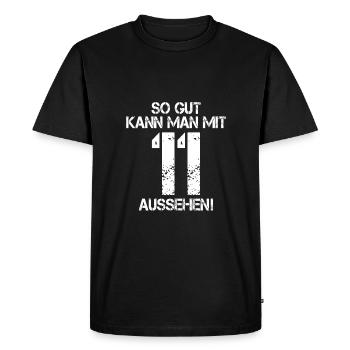 11. Geburtstag - Männer Premium Bio T-Shirt - Schwarz - Vorne - Nico (187cm)
