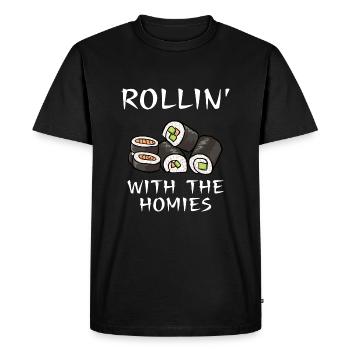 Sushi Shirt, Sushi Spruch Sushi Lover Geschenk - T-shirt Premium bio Homme - noir - Devant - Nico (187cm)
