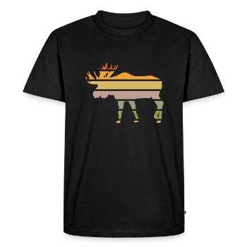 orignal habitant de la forêt orignal-coucher de soleil - T-shirt Premium bio Homme - noir - Devant - Nico (187cm)