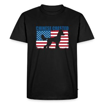 Chinese Crested Dog Chinesischer Schopfhund - Men's Premium Organic T-Shirt - black - Front - Nico (187cm)