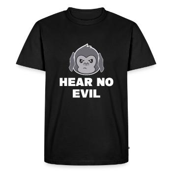 Hear no evil triplets partner look gift - Men's Premium Organic T-Shirt - black - Front - Nico (187cm)