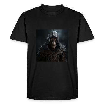 Chemises d’Halloween T-shirts graphiques, tasses, autocollants, casquette - T-shirt Premium bio Homme - noir - Devant - Nico (187cm)