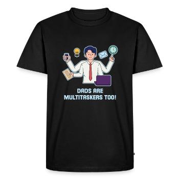 Father's Day strong design - Men's Premium Organic T-Shirt - black - Front - Nico (187cm)
