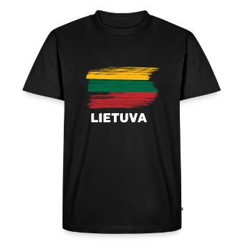Lituanie avec drapeau national aussi pour les amoureux - T-shirt Premium bio Homme - noir - Devant - Nico (187cm)