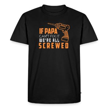 Father repairs everything - Men's Premium Organic T-Shirt - black - Front - Nico (187cm)