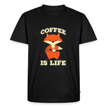 Cadeau drôle de moufle de Fox Fox Coffee Morning - T-shirt Premium bio Homme - noir - Devant - Nico (187cm)