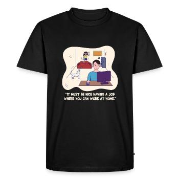 Reality of Work Design for proud Pinoys - Men's Premium Organic T-Shirt - black - Front - Nico (187cm)